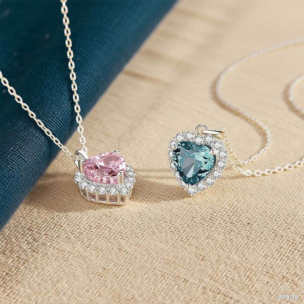 925 Sterling Silber Personalisierte Geburtsstein Herz Halskette mit Zirkonia