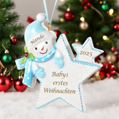 Babys erstes Christbaumschmuck, personalisiert mit Namen und Jahr, Weihnachtsanhänger für den Weihnachtsbaum für Neugeborene, Eltern und Großeltern | Kettenmachen
