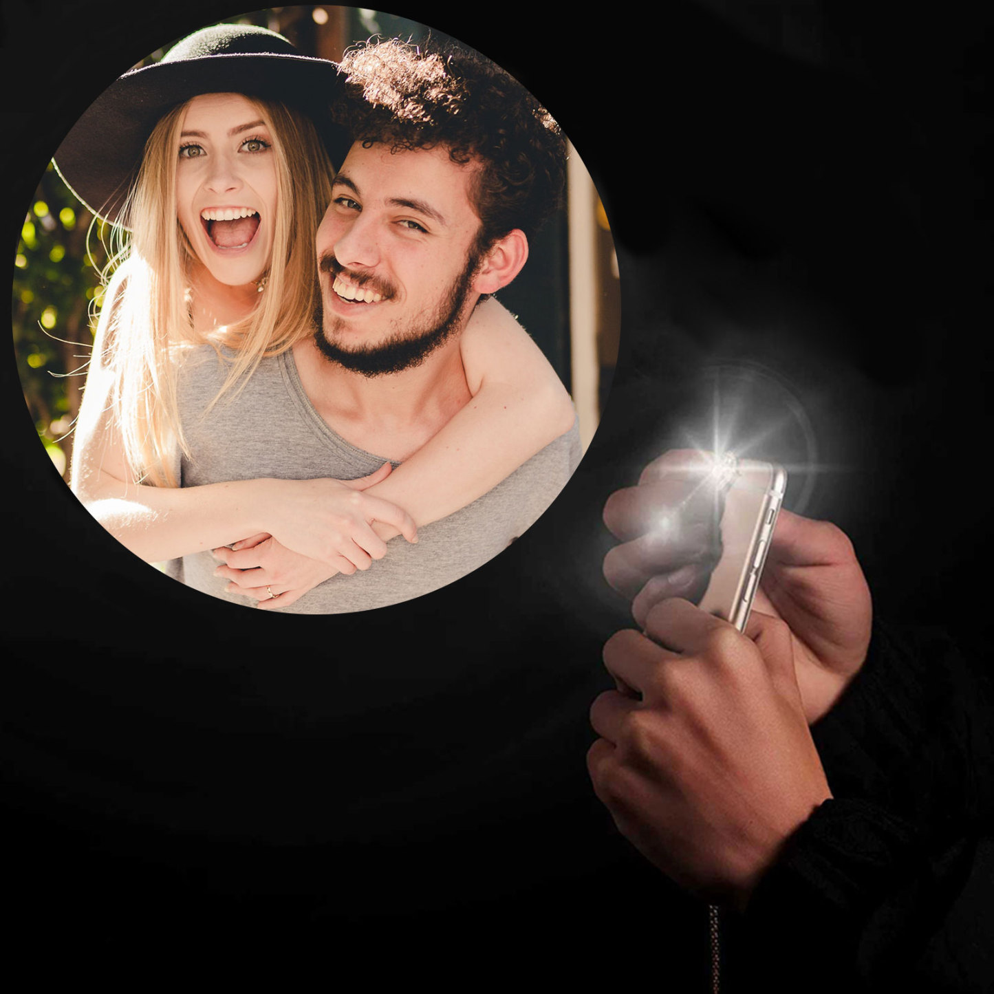 Personalisierte Foto Raumfahrer Rakete Projektion Armbänder Set für Paare