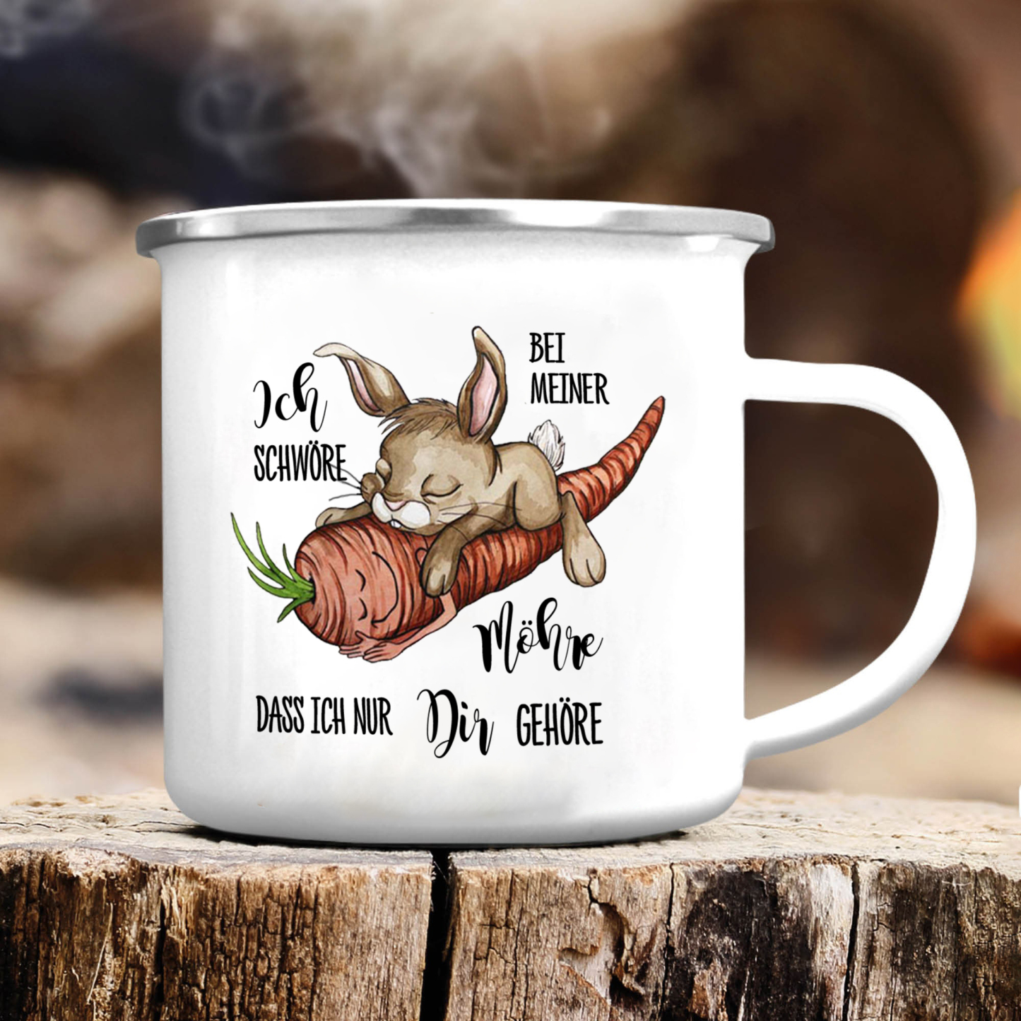 Emaille Tasse-Ich schwöre bei meiner Möhre, dass ich nur dir gehöre-Emaille Becherfür Paare