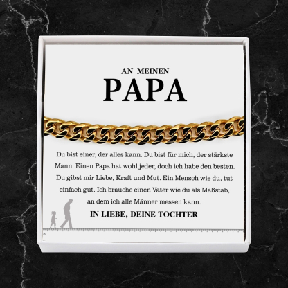 Herren Kubanisches Armband- An Meinen Papa"Einen Papa hat wohl jeder, doch ich habe den besten."-Geschenk mit Nachrichtenkarte