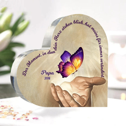 Personalisierte 1 Name & Jahr Lila Schmetterling Acryl-Deko-Trauer Schreibtischdekoration