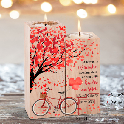 Personalisierte 2 Namen & Datum Kerzenhalter-Alle meine Wünsche werden klein, neben dem, bei dir zu sein-Geschenk für Paare