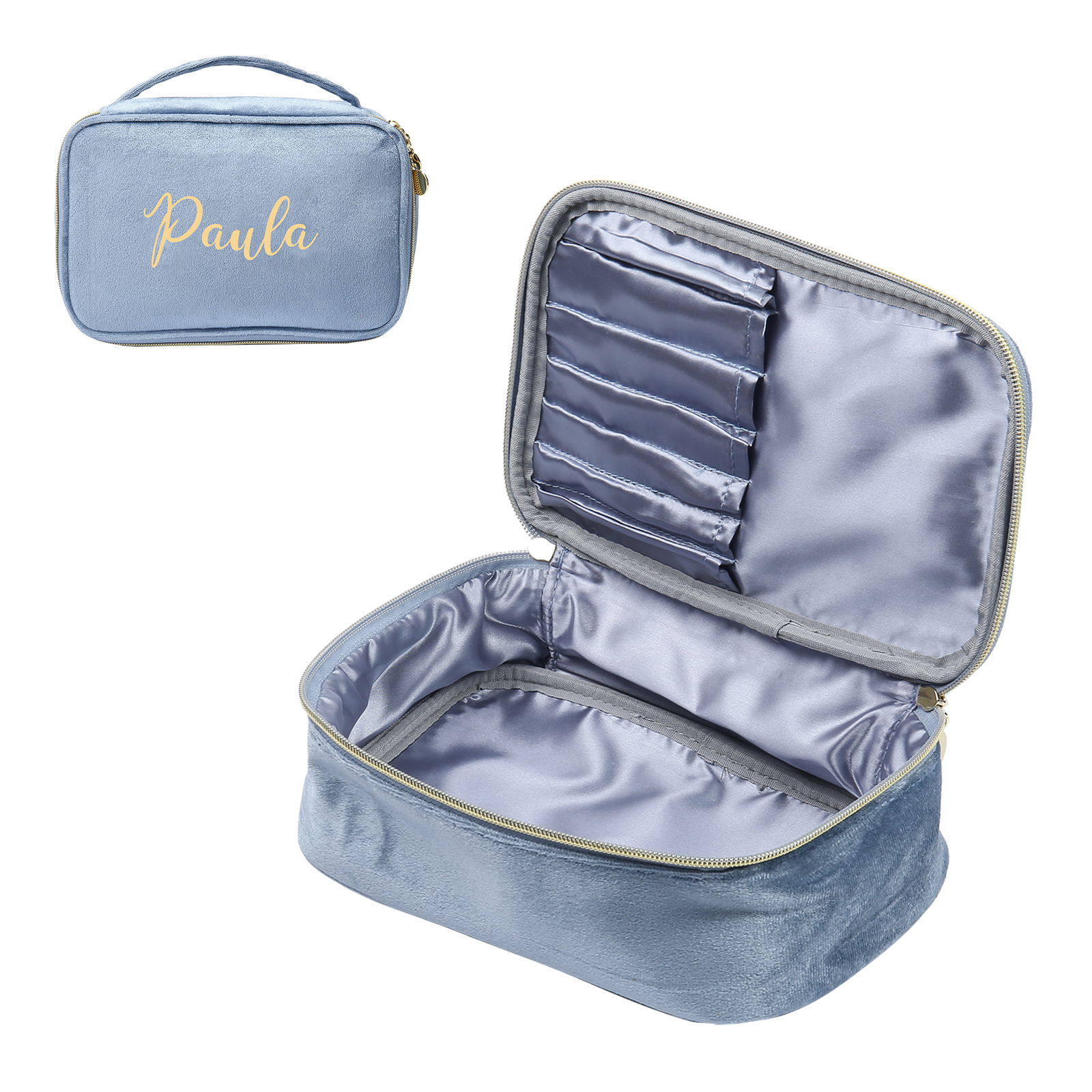 Personalisierter 1 Name Flanell tragbar Schminktasche