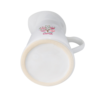 Personalisierte 4 Namen & Datum & Text Herz Familienbaum Gießvase mit Henkel Familie Vase