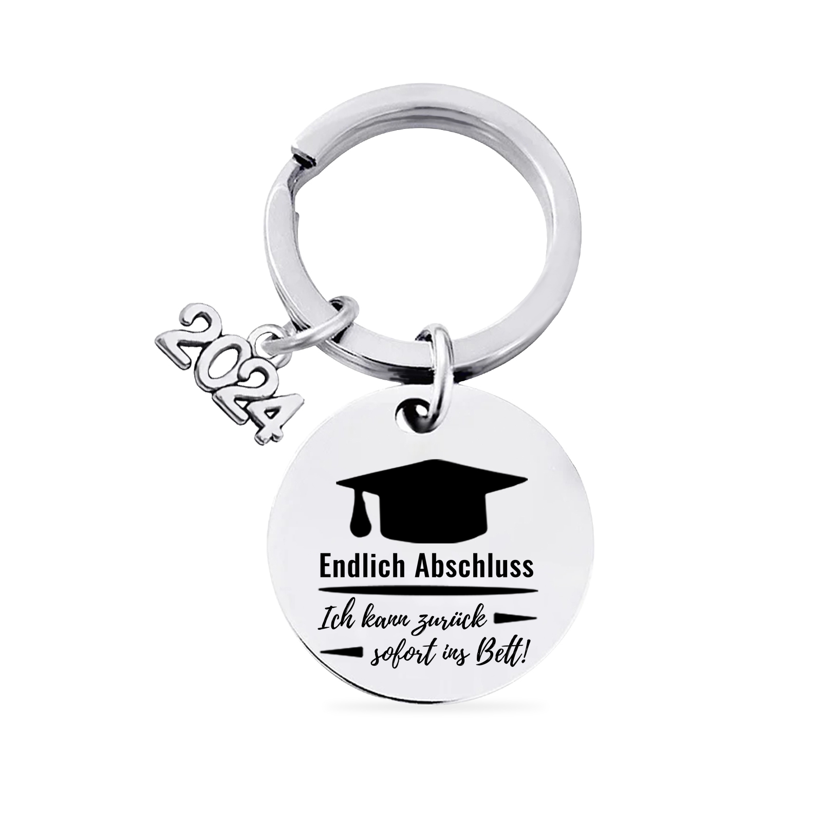 Personalisierter Text 2024 ABI Schlüsselanhänge-Ich kann zurück sofort ins Bett- lustige Geschenke zum Abitur