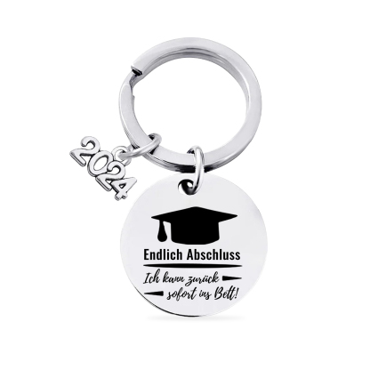 Personalisierter Text 2024 ABI Schlüsselanhänge-Ich kann zurück sofort ins Bett- lustige Geschenke zum Abitur