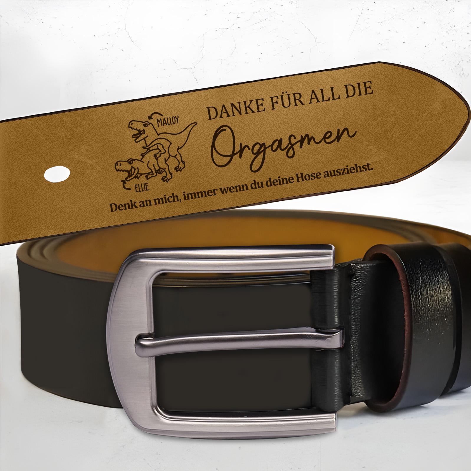 Personalisierte 2 Namen Herren Ledergürtel - Denk an mich - Perfektes Geschenk für Ihr Ehemann oder Freund