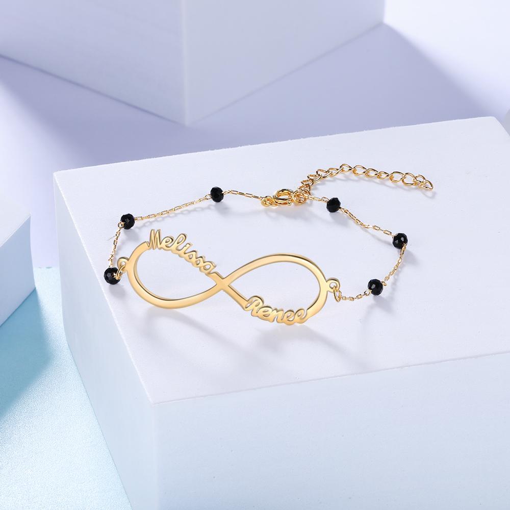Infinity Armband mit 2 Namensgravur Kundenspezifisch