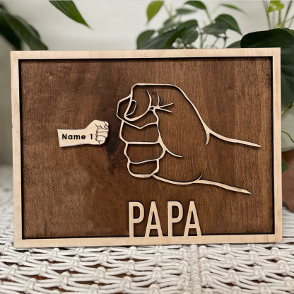 Personalisierter 1 Name Papa Holzrahmen - für Vater