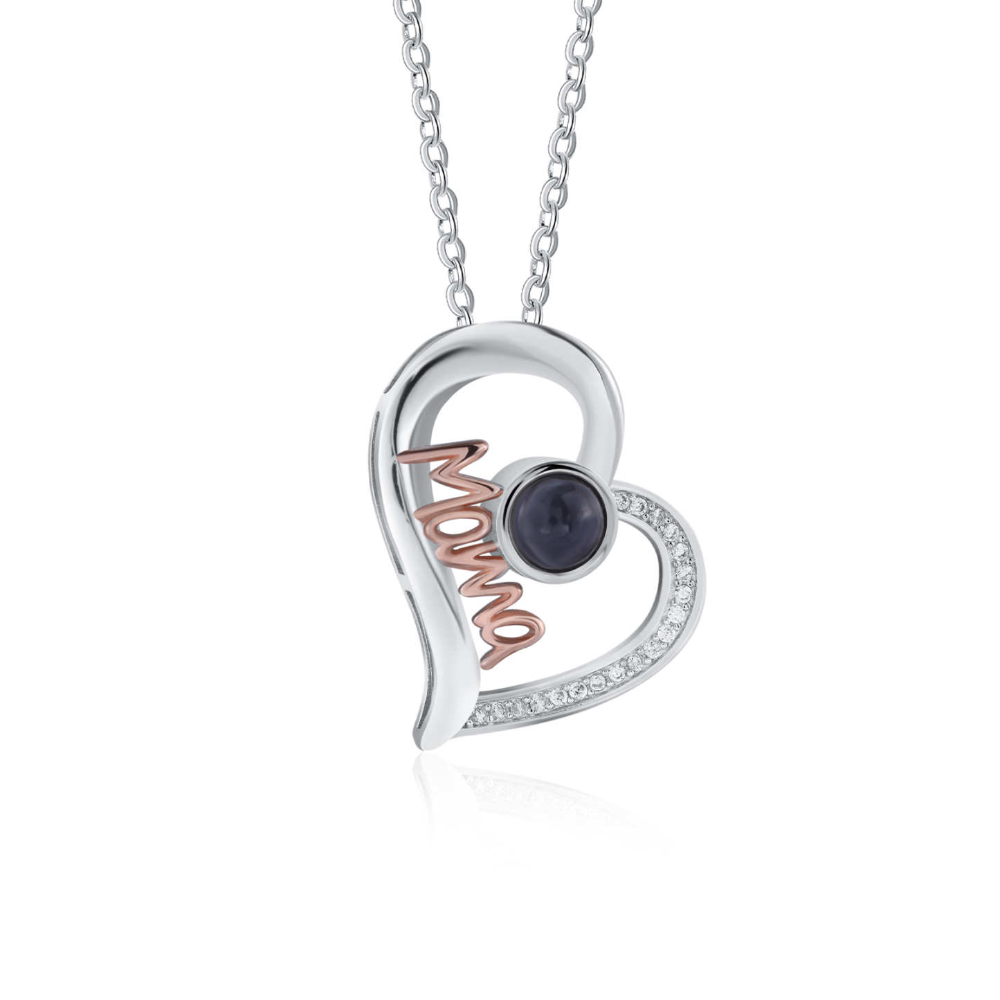 Personalisiertes Foto Herz Projektion Mama Halskette-An meine geliebte Mama-Geschenk mit Nachrichtenkarte