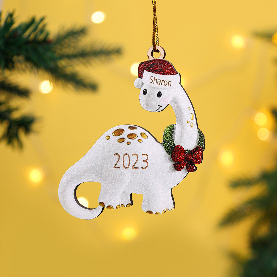 Holz Personalisierter Name &Jahr Grasdrache Weihnachtsornament Weihnachtsbaum Anhänger