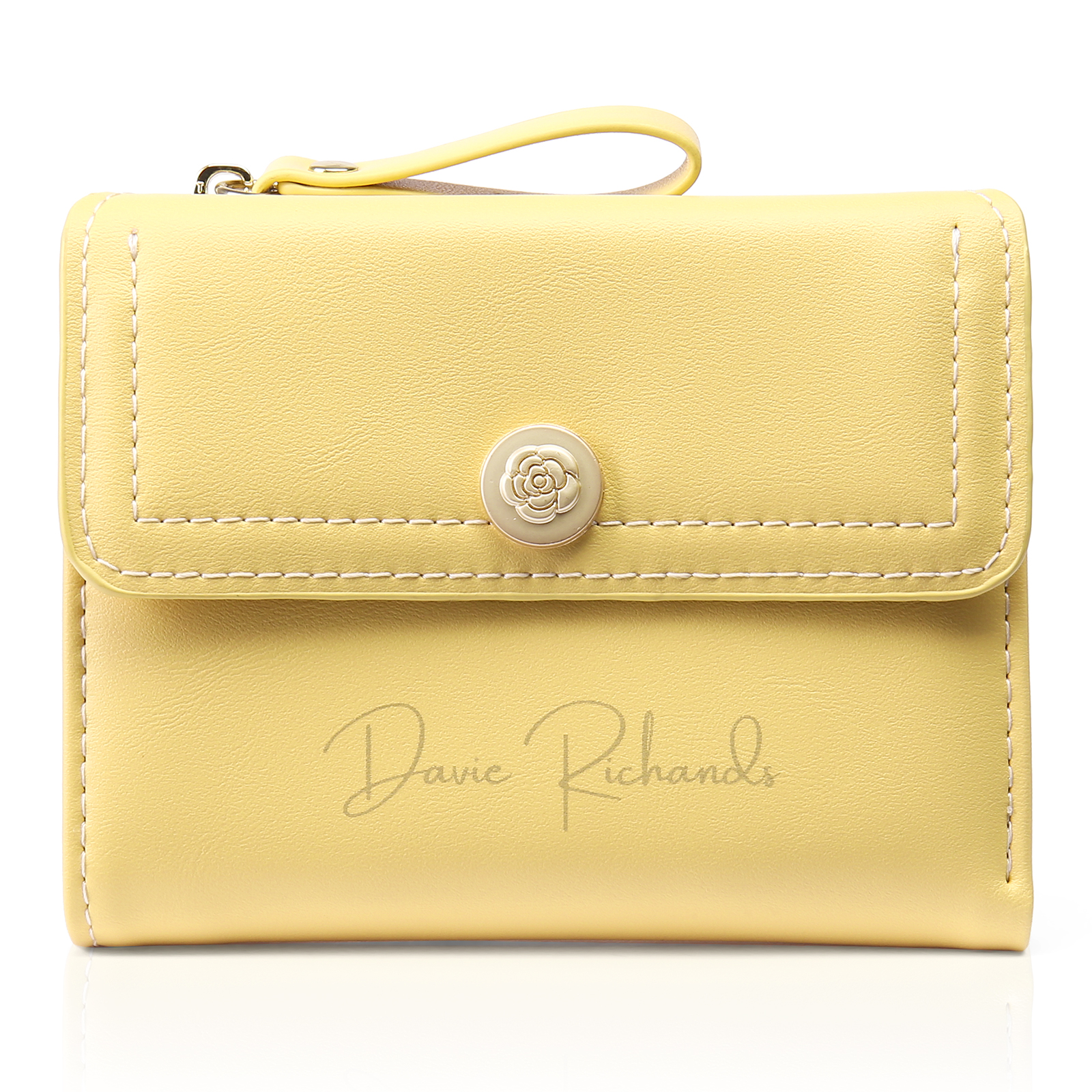 Damen Personalisierter Text & Foto PU Leder Klapp-Portemonnaie Geldbörse mit Reißverschluss