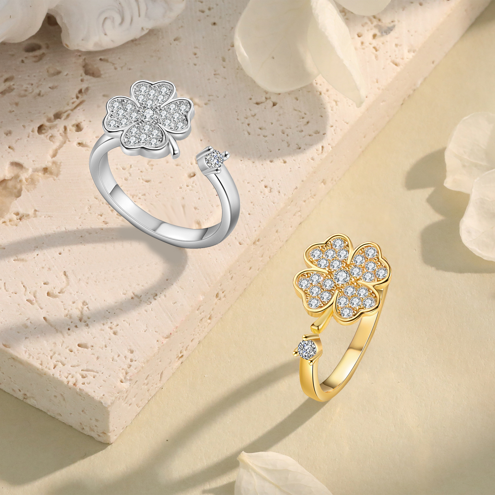 Kleeblatt Offener Ring- An Meine Tochter- Geschenk mit Nachrichtenkarte