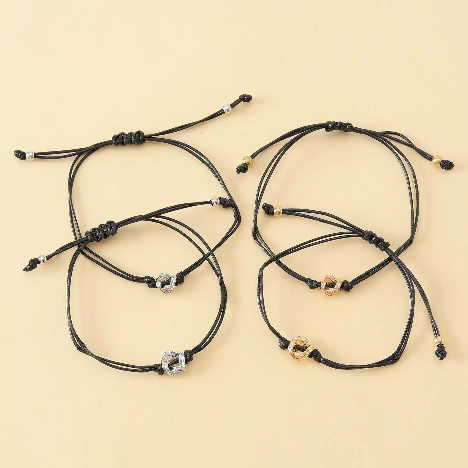 Knoten Armbänder Set mit 2 Ketten-Zurück in der Schule mit der Liebe von Mama-Schulanfang Geschenk mit Nachrichtenkarte