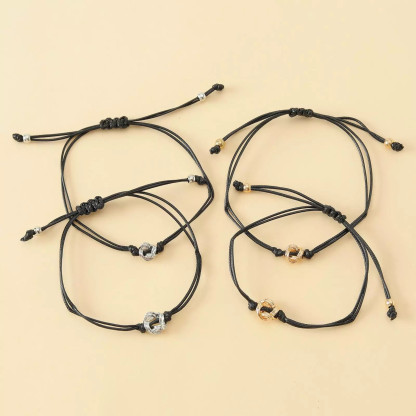 Knoten Armbänder Set mit 2 Ketten-Zurück in der Schule mit der Liebe von Mama-Schulanfang Geschenk mit Nachrichtenkarte