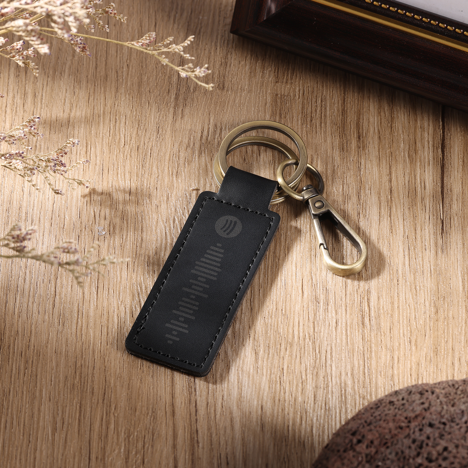 Personalisierter Spotify Code PU Leder Schlüsselanhänger