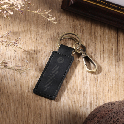 Personalisierter Spotify Code PU Leder Schlüsselanhänger