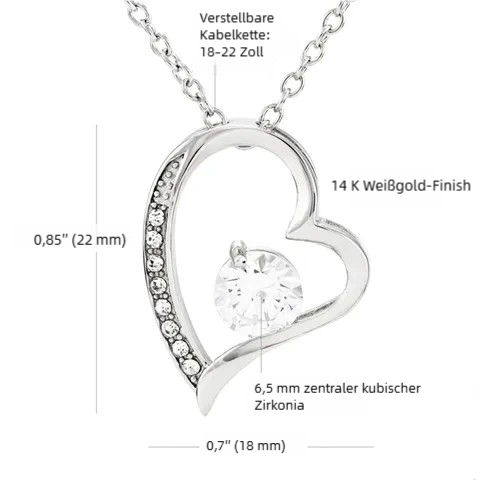 925 Sterling Silber Herz Halskette - An meine Bonus‑Tochter - Ich werde dich immer-Geschenk mit Nachrichtenkarte 