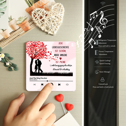 Personalisierte mit Lied & 2 Namen Musik-Kühlschrankmagnet – Romantisches Geschenk für Paare