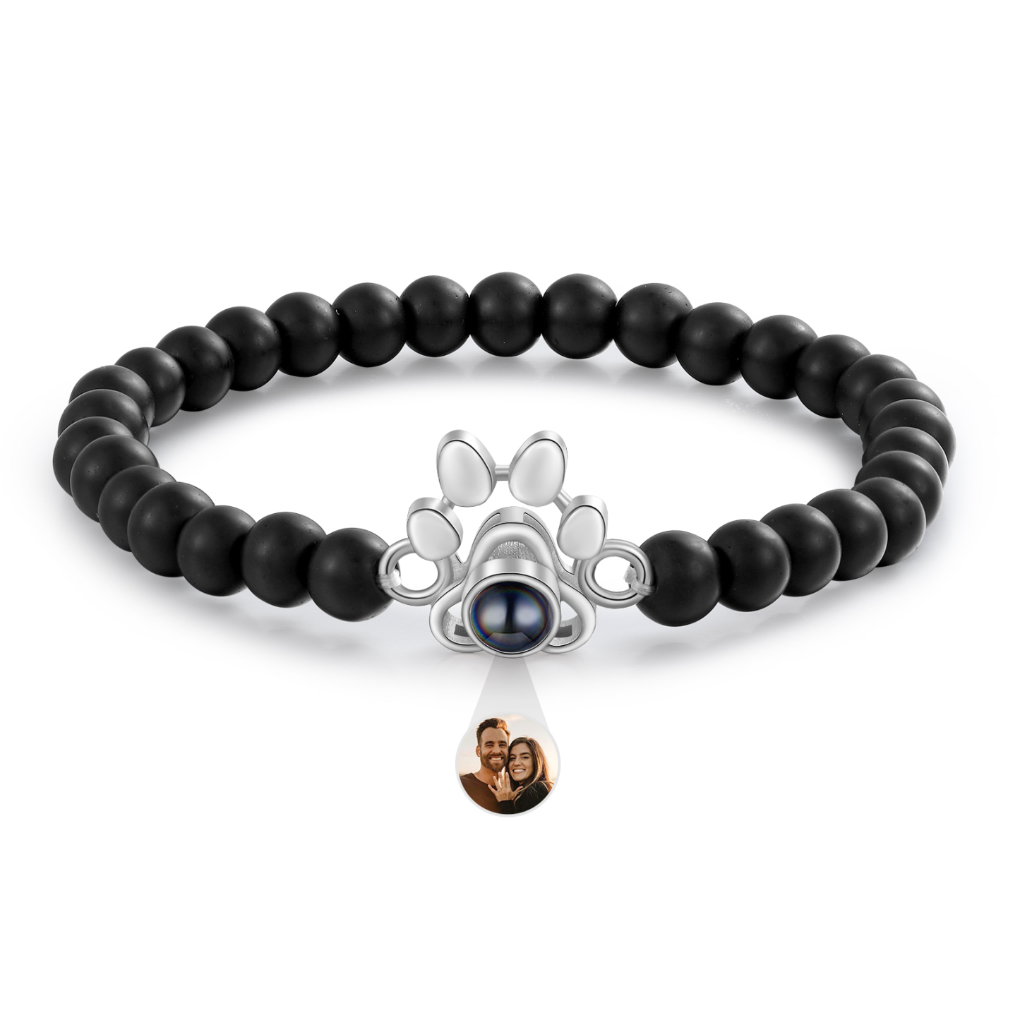 Personalisiertes Foto Hundepfote Projektion Armband