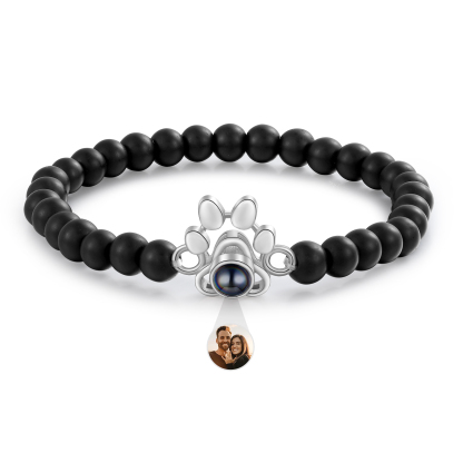 Personalisiertes Foto Hundepfote Projektion Armband