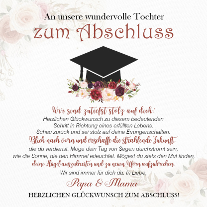 925 Sterling Silber Herz Halskette-An unsere wundervolle Tochter zum Schulabschluss-Geschenk mit Nachrichtenkarte