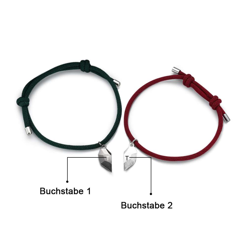 Personalisierte Buchstabe Paar Herz Magnet Armbänder