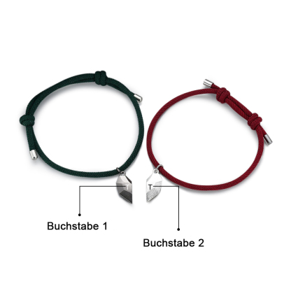 Personalisierte Buchstabe Paar Herz Magnet Armbänder