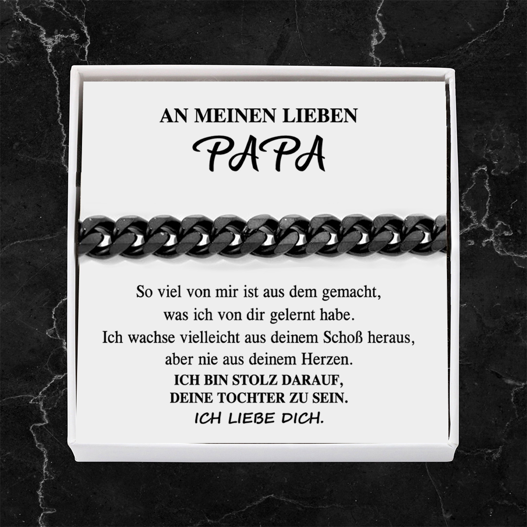Herren Kubanisches Armband- An Meinen Lieben Papa-Geschenk mit Nachrichtenkarte