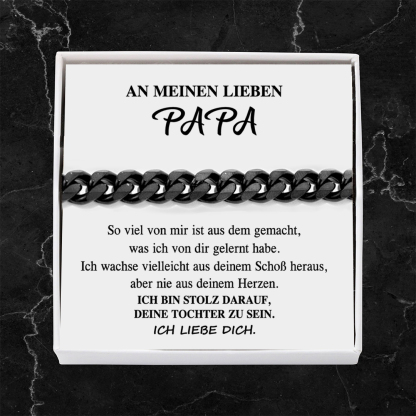 Herren Kubanisches Armband- An Meinen Lieben Papa-Geschenk mit Nachrichtenkarte