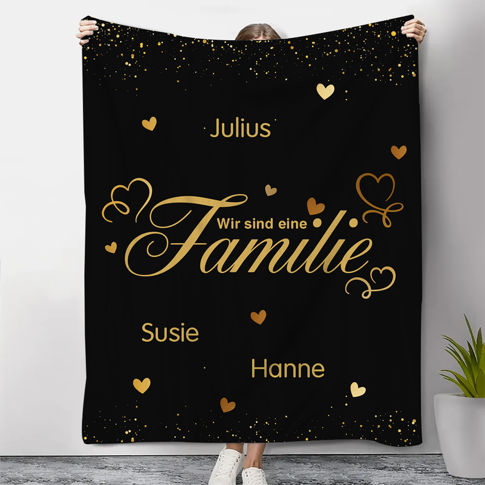 Personalisierte 3 Namen Decke-Wir sind eine Familie-Familie Geschenk