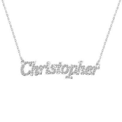 Muttertagsgeschenk personalisierte glänzende Diamant-Namenshalskette