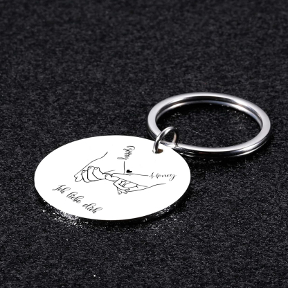 Personalisierbare 2 Namen & Text Pinky schwören Metall Paar Schlüsselanhänger