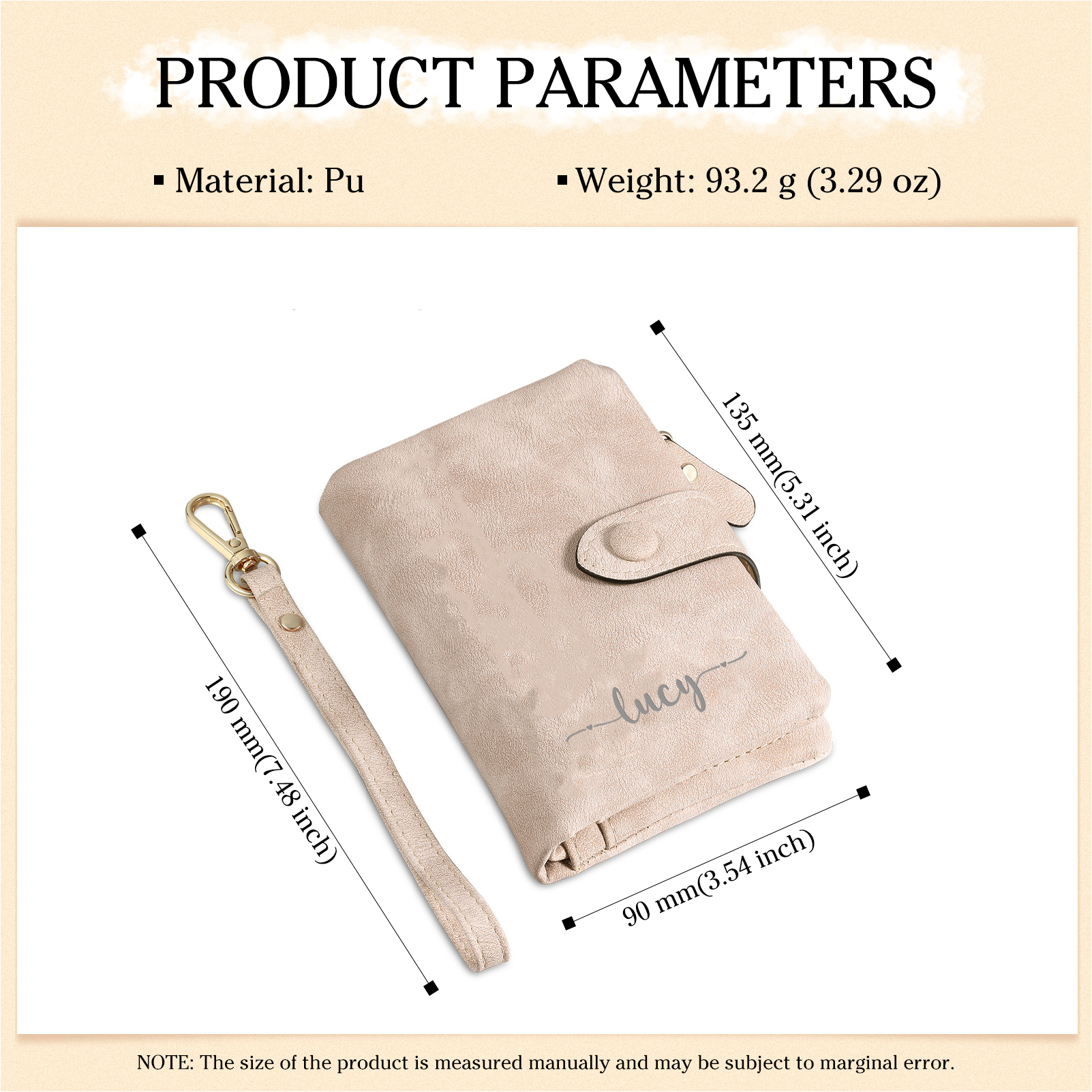 Damen Geldbörse Personalisierbarer Name & Foto & Text  PU Leder Geschenke für Frauen