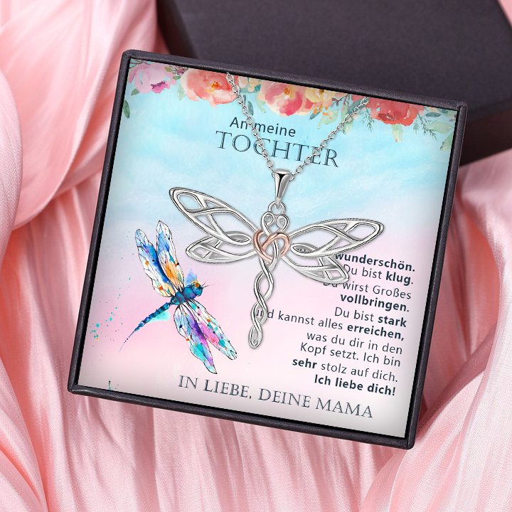 Libelle Halskette-An meine Tochter Ich bin sehr stolz auf dich-Geschenk mit Nachrichtenkarte