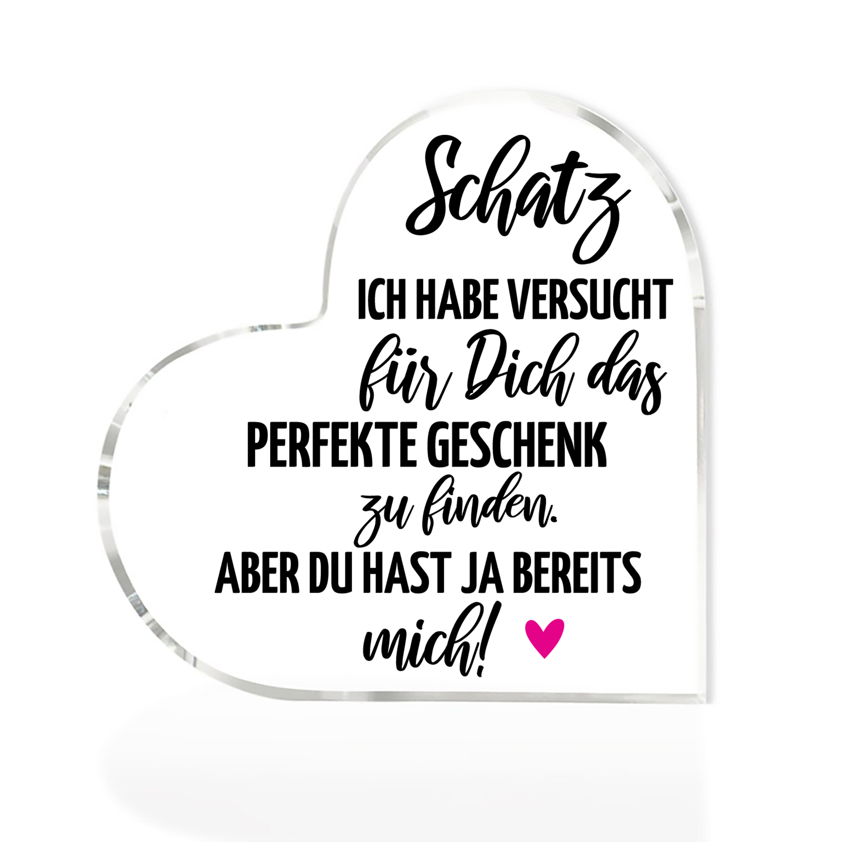 Personalisierte Name Acryl-Deko-Du hast ja bereits mich-Schreibtischdekoration für Paar