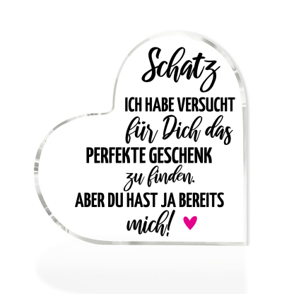 Personalisierte Name Acryl-Deko-Du hast ja bereits mich-Schreibtischdekoration für Paar