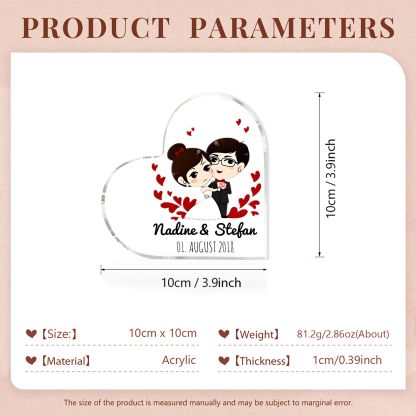Personalisierte 2 Texte Acryl-Deko Schreibtischdekoration Hochzeitstag Geschenk für Paar