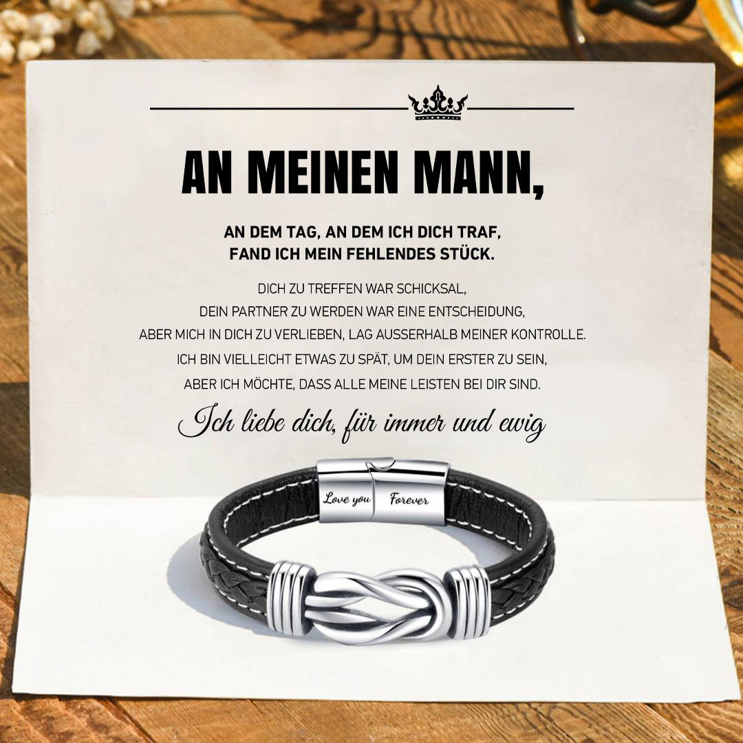 Kettenmachen Herren Leder Seemansknoten Armband- An Meinen Mann Ich liebe dich, für immer und ewig-Geschenk mit Nachrichtenkarte 23.99