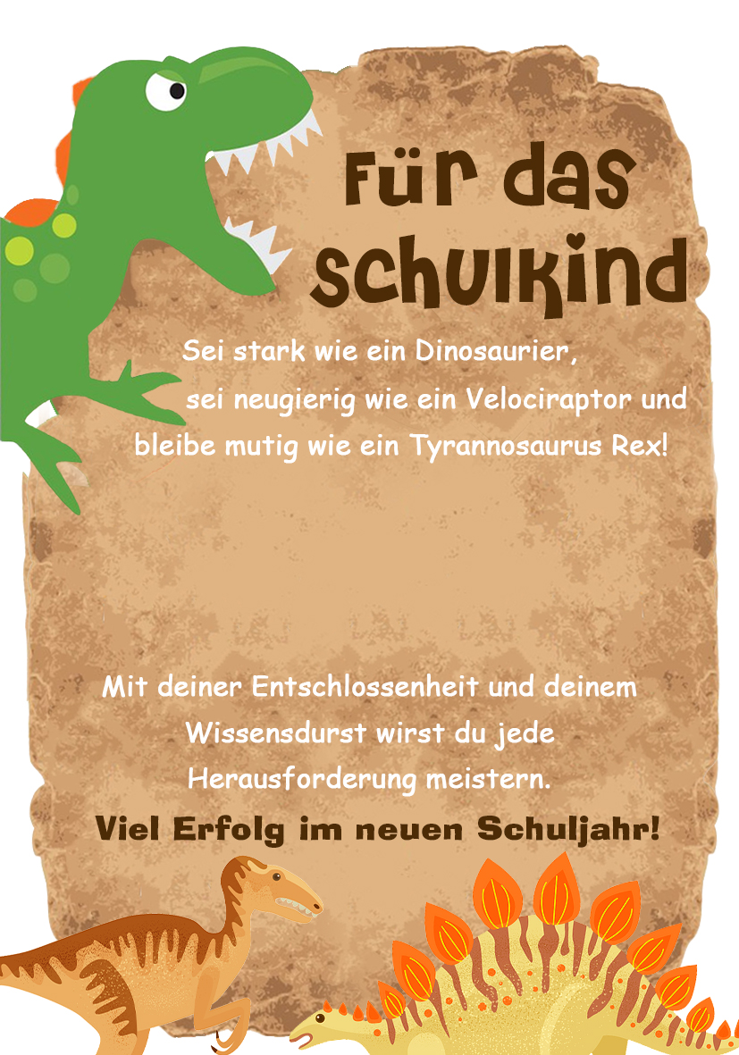 Schulanfang Geschenkset-Personalisierter Name & Datum Dino Emaille Tasse & Personalisierter Name Stifteetui & Diono Armband Set - Geschenk für Schulkind mit Geschenk Box