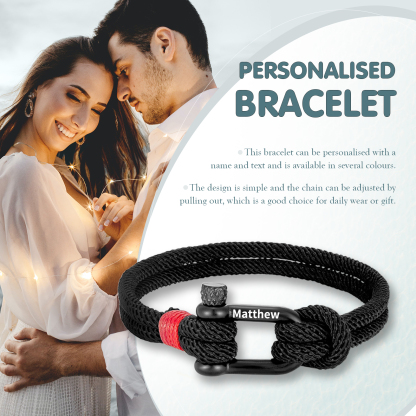 Herren Personalisierter 1 Name Edelstahl Hufeisenschnalle Handseil Armband-An meinen Sohn Glaube an dich selbst-Geschenk mit Nachrichtenkarte