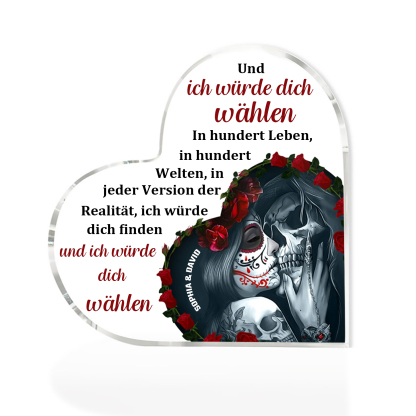 Personalisierte Text Acryl-Deko-In hundert Leben ich würde dich wählen-Schreibtischdekoration für Paar
