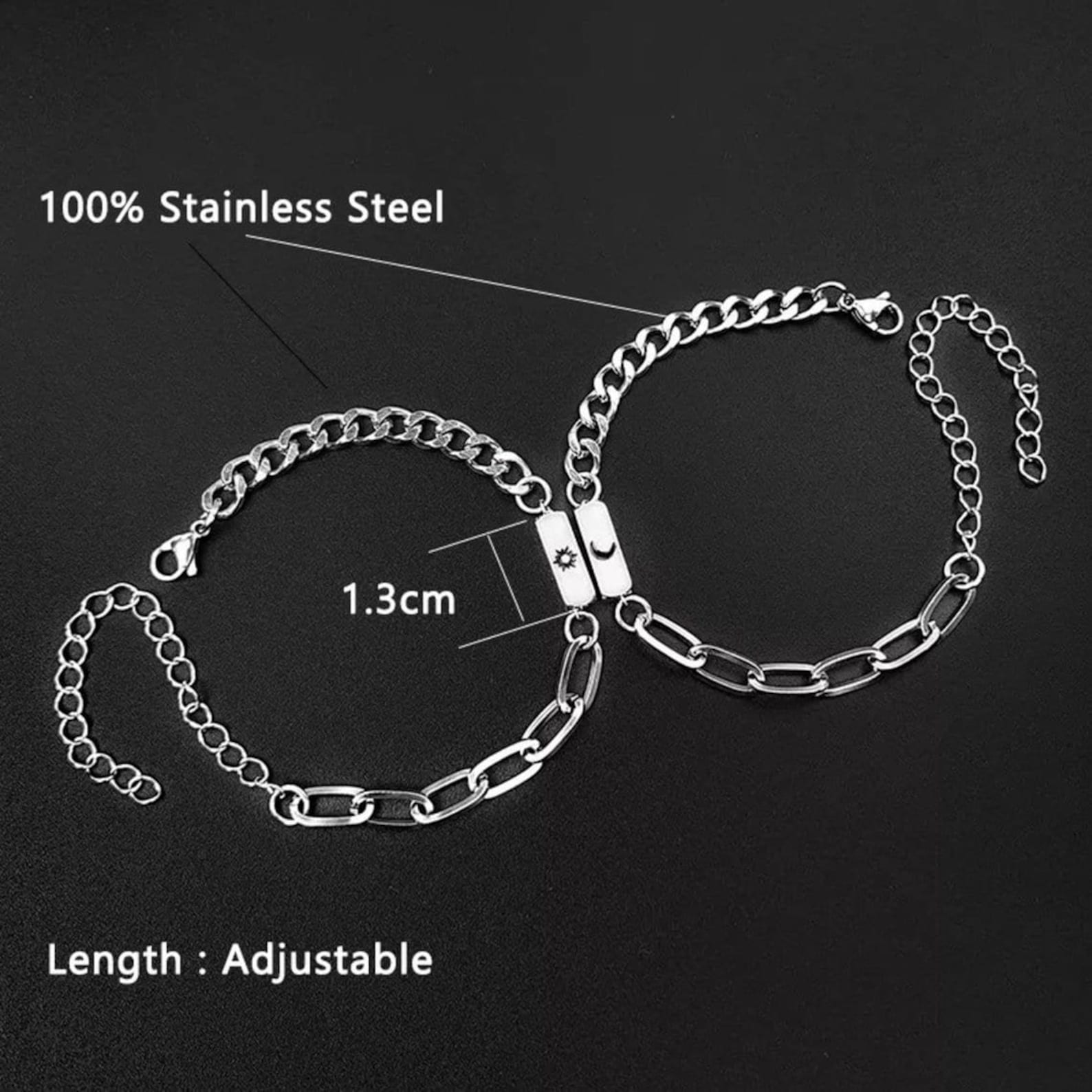 Personalisierte Text Paar Kubanische Armbänder Set