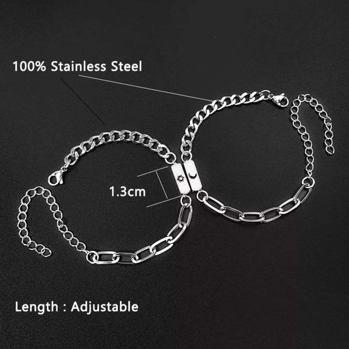 Personalisierte Text Paar Kubanische Armbänder Set