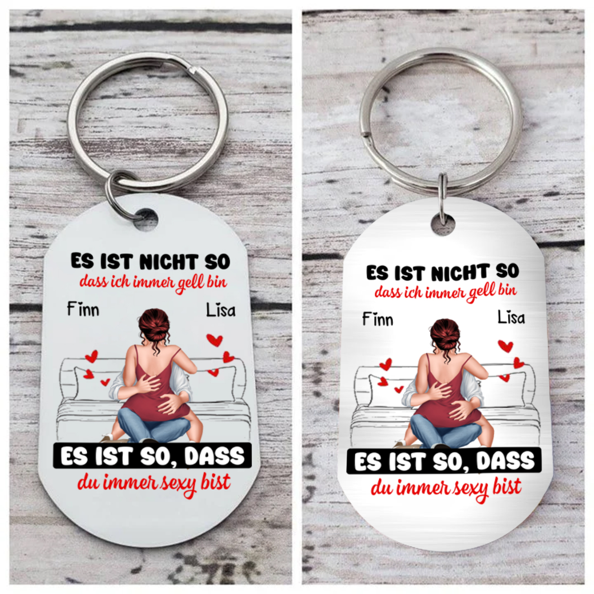 Personalisierte kreative Edelstahl Schlüsselanhänger für Paar