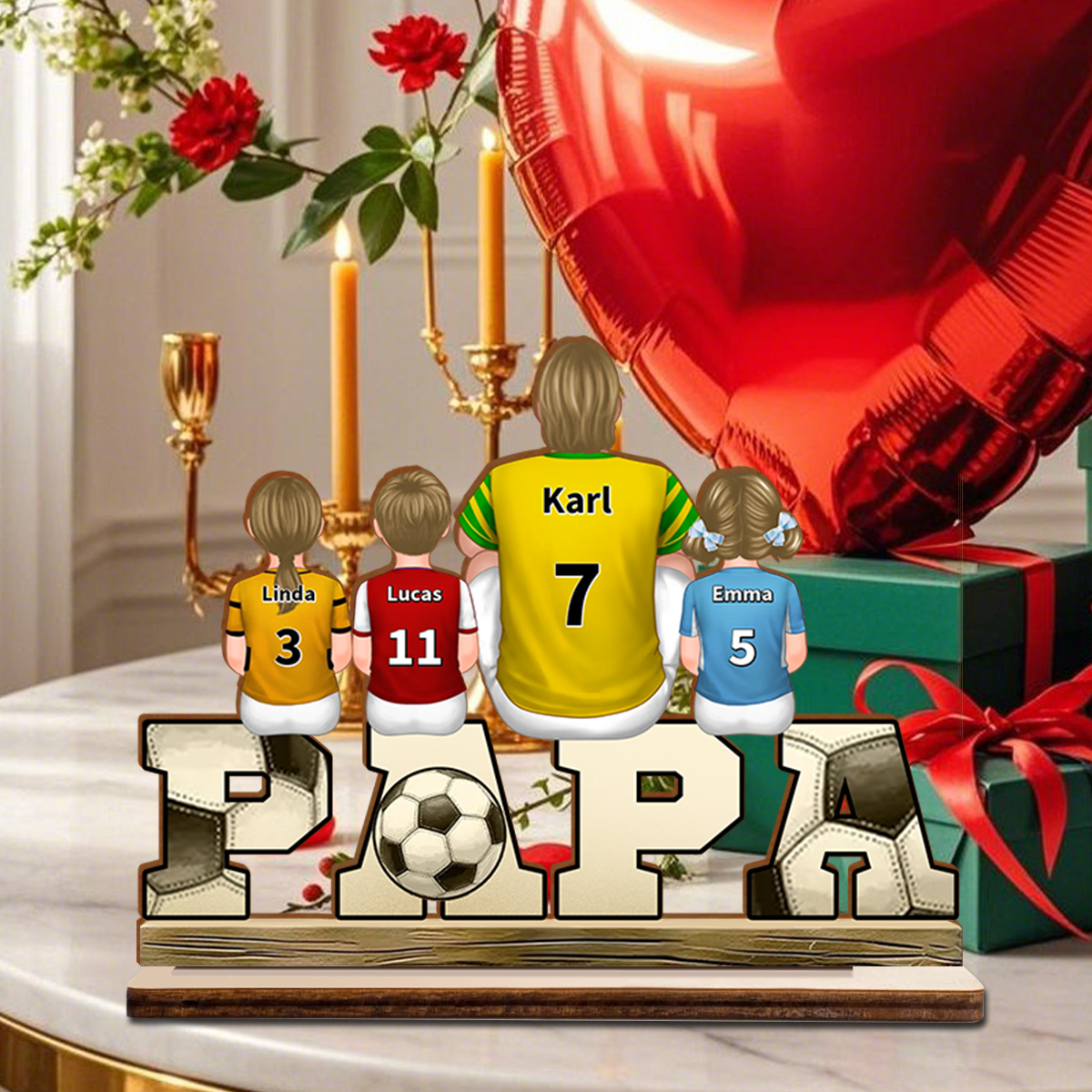 Holzornamente-Personalisierte Name & Muster-Geschenk für Vater