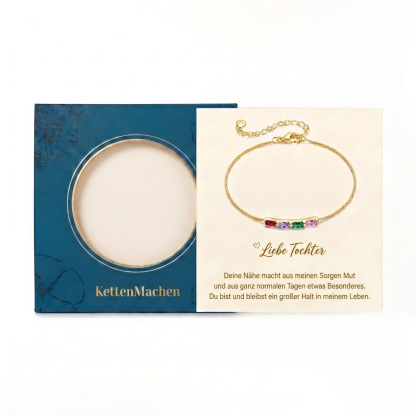 Personalisiertes Silberarmband aus 925 Sterling Silber mit 2 bis 6 Geburtssteinen Geschenk für Mama oder sie
