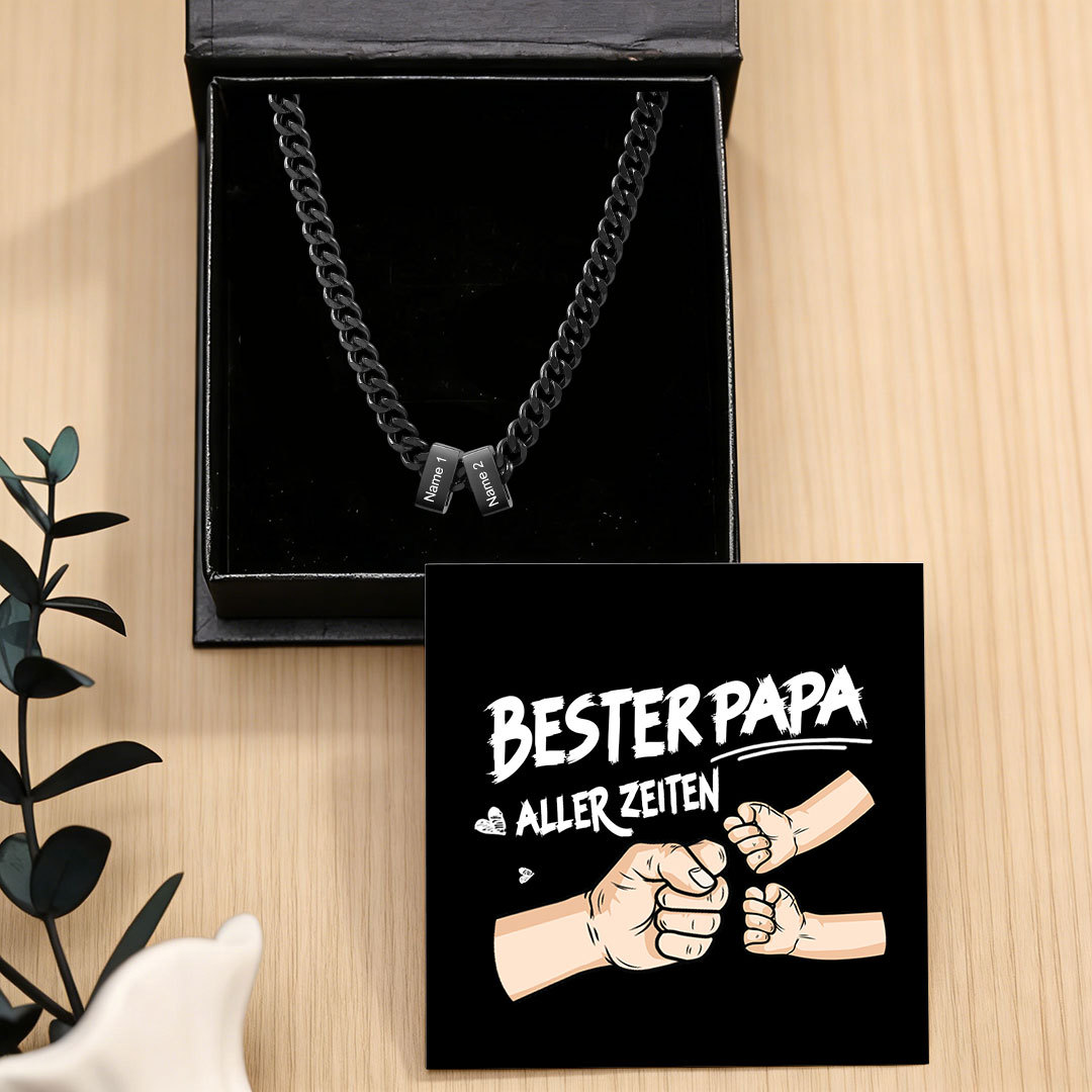 Personalisierte Cuban-Link-Halskette für Herren mit 1–6 Namen