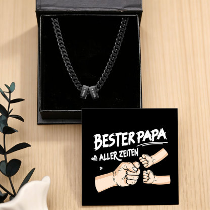 Personalisierte Cuban-Link-Halskette für Herren mit 1–6 Namen